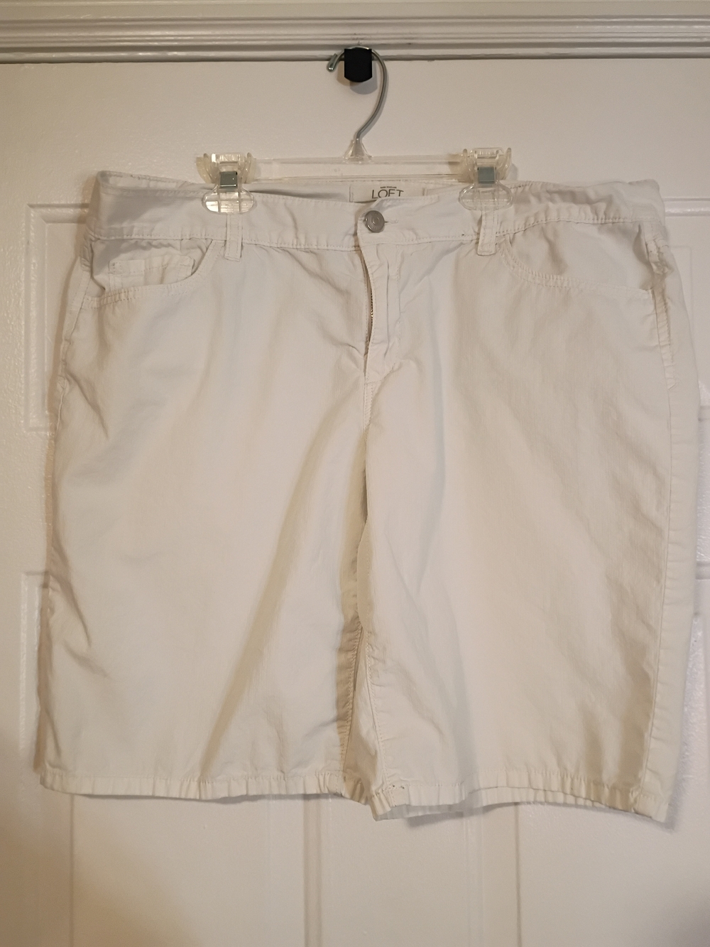 LOFT White Women's Bermuda Shorts - Casual Mid-Rise